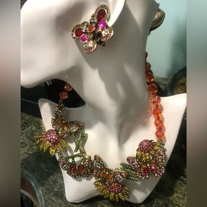 Heidi Daus “Butterfly’s 🦋 Aren’t FREE” Jewelry Set Swarovski Crystals